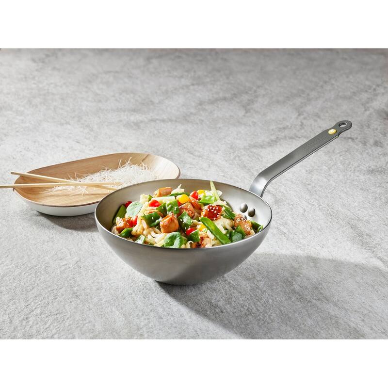 Premium MINERAL B Steel 2.5L Wok, Suitable for Induction, Silver