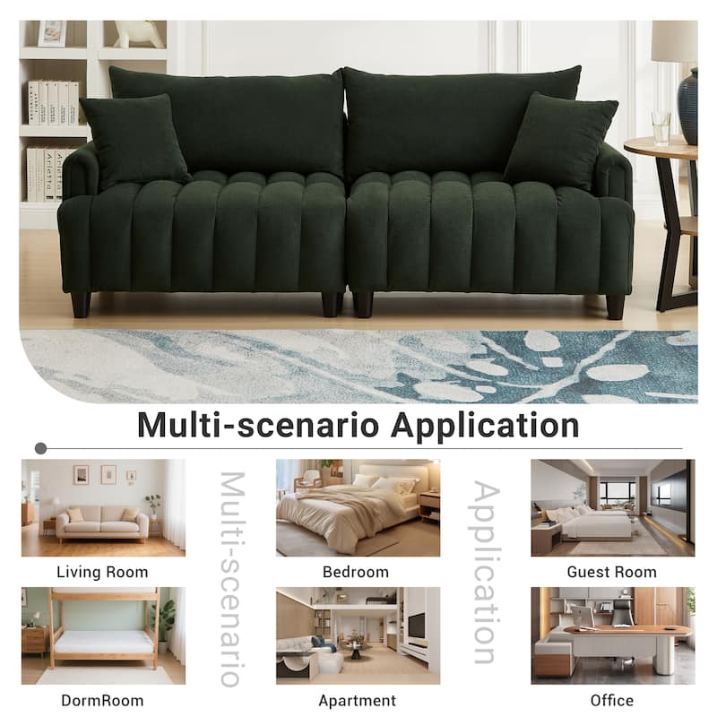 Futon Loveseat Couch Convertible into Sleeper Sofa Bed with Hidden Storage and Adjustable Backrest, Modern Loveseat Sleeper