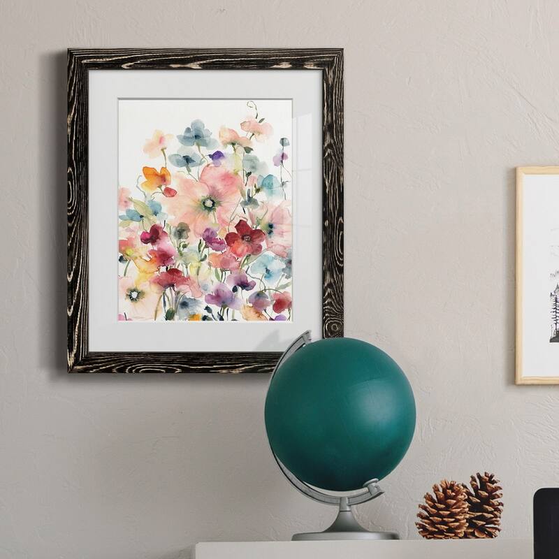 Poppies and Sweetpeas-Premium Framed Print - Ready to Hang