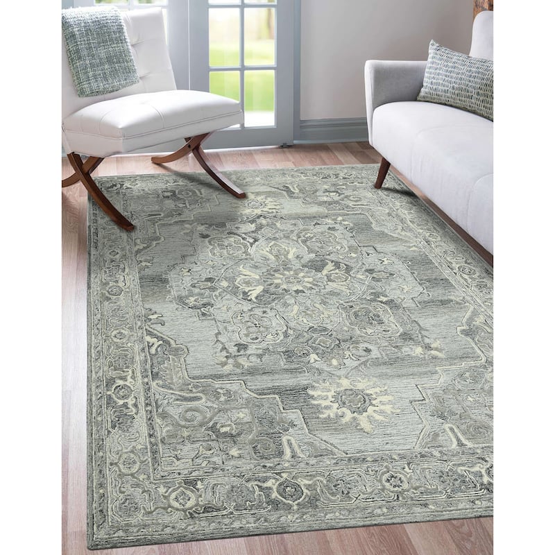 Copper Grove Freetown Transitional Hand-tufted Area Rug - 3'6" x 5'6" - Gray