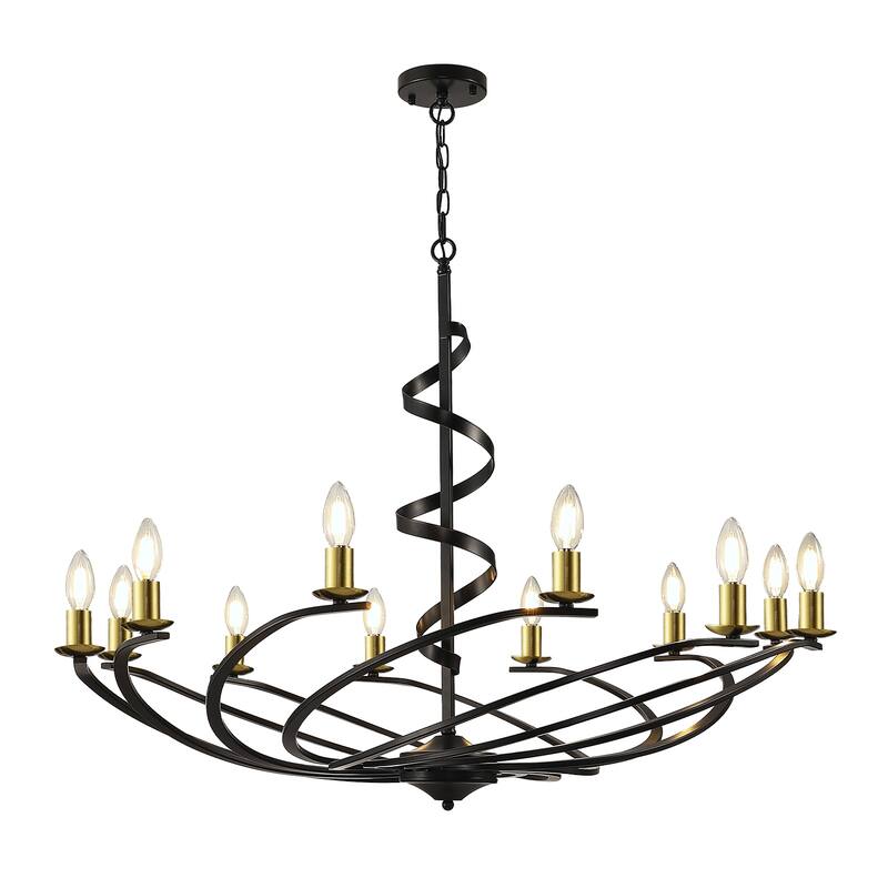 Vintage Swirling Ribbon Shaped Candle Chandelier