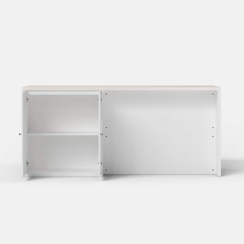 Kitchen Island Large Storage Cabinet with 10-Gallon Trash Bin Space, Sideboard Buffet Ding Table