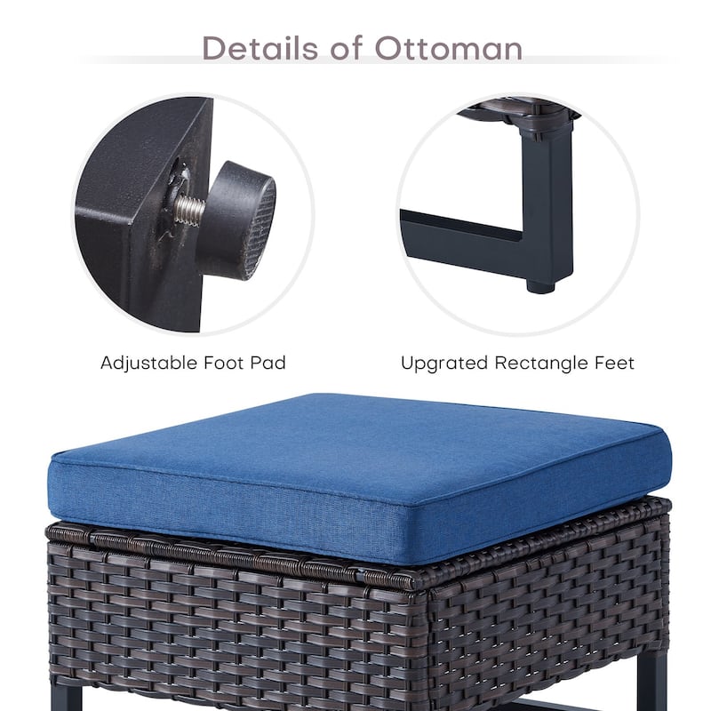 Outdoor Sectional Sofa Wicker Patio Conversation Sofa Set