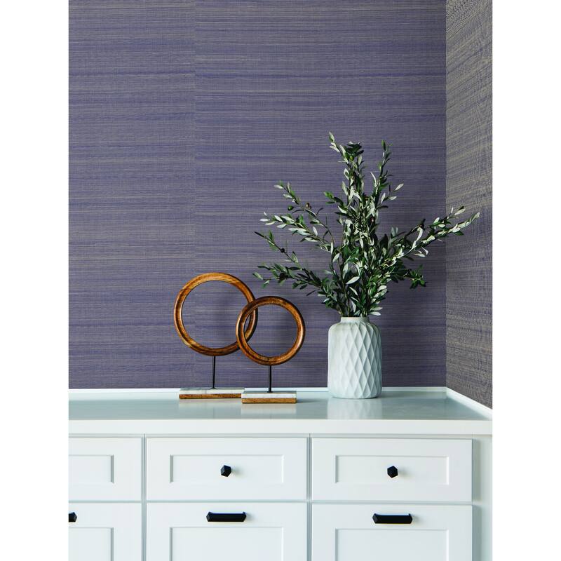 Spokane Modern Abaca 36 In W X 24 Ft L Wallpaper - Indigo