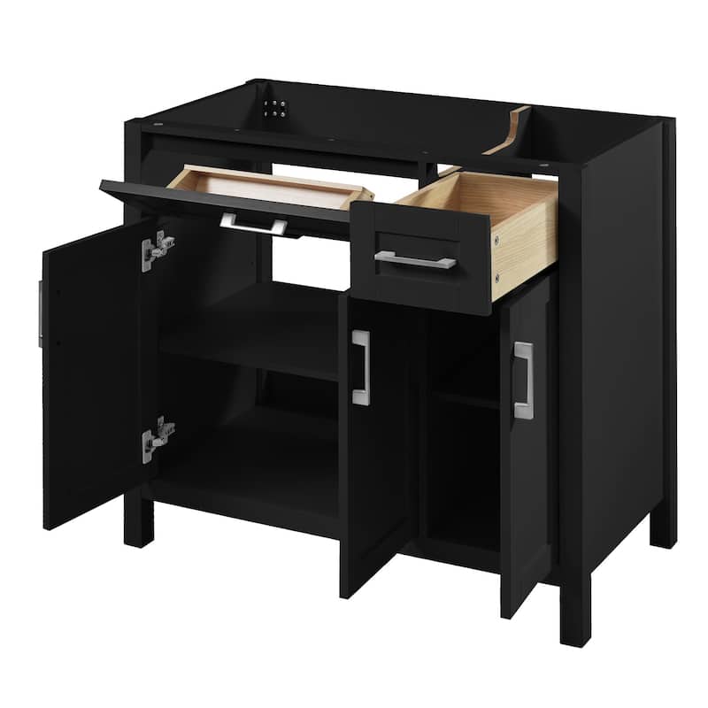 36 inch MDF Freestanding Bathroom Vanity without Top with Soft-Close Drawer