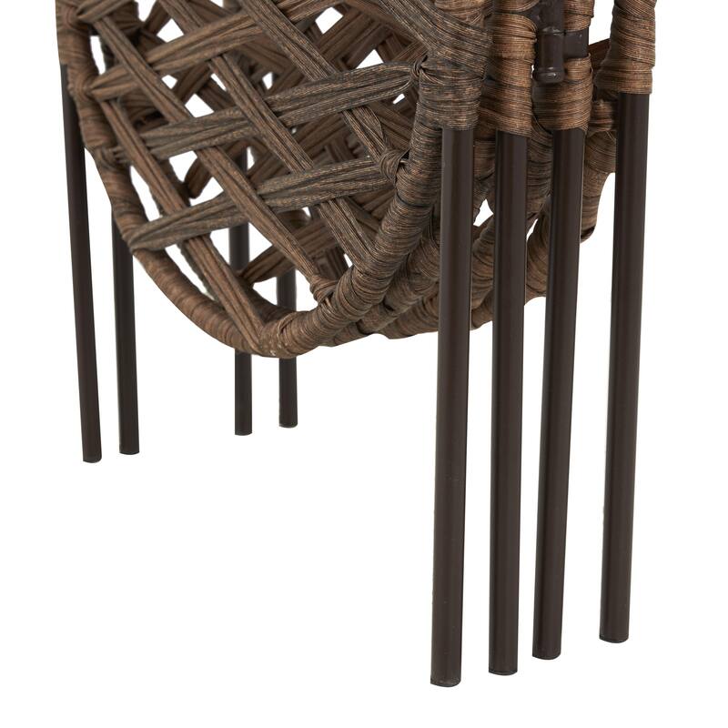 Metal Geometric Handmade Foldable Freestanding Woven Room Divider Screen with 4 Oval Shaped Panels - Copper - Roche River Decor