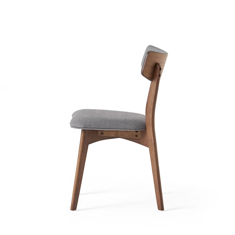 Chazz Mid-Century Modern Upholstered Rubberwood Dining Chairs (Set of 2) by Christopher Knight Home