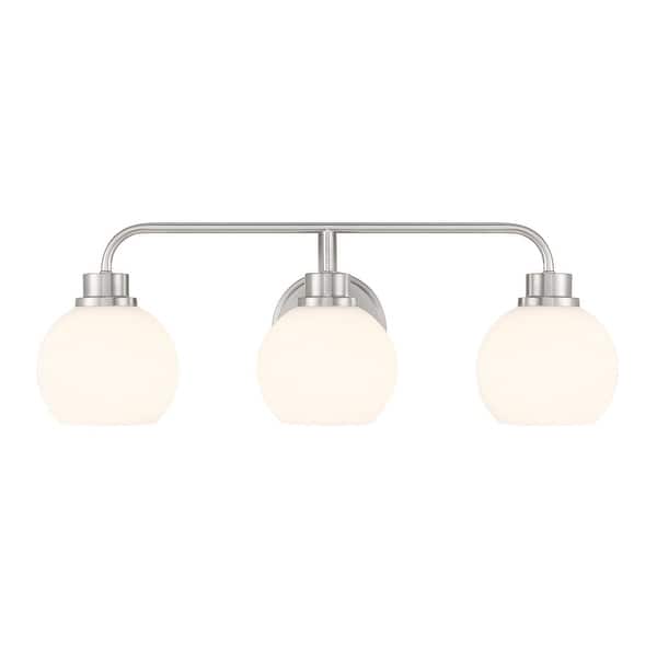 slide 2 of 21, Bellevue SHBF93290 3 Light 24" Wide Vanity Light with Opal Glass Brushed Nickel