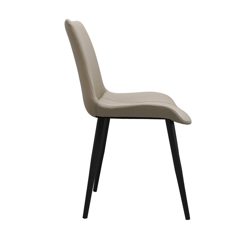 PU Leather Dining Chair with Metal Legs, Modern Upholstered Chair Set of 4 for Kitchen, Restaurant, Living, Meeting Room