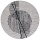 preview thumbnail 29 of 29, SAFAVIEH Odyssey Vandna Mid-Century Modern Rug 6'7" Round - Grey/Black - Round