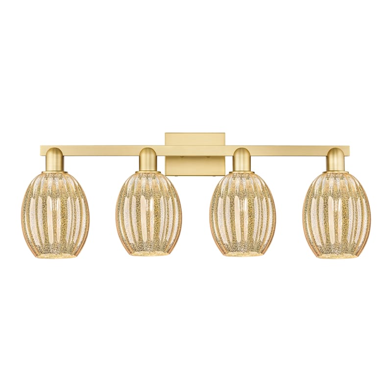 Innovations Lighting 716-4W-13-36 Preston Vanity Preston 4 Light 36" - Satin Gold / Mercury