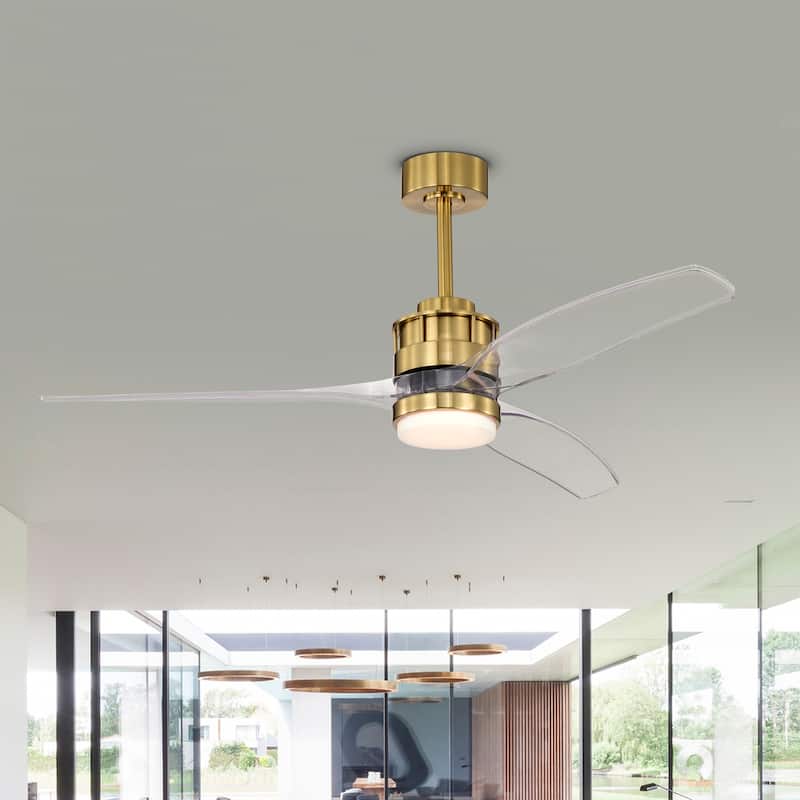Murdo Sleek Modern 3-Blade LED Lighted Ceiling Fan with Remote