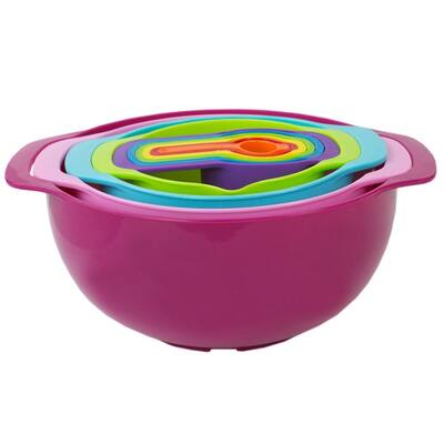 10 Piece Plastic Kitchen Prep Set, Multi-Color