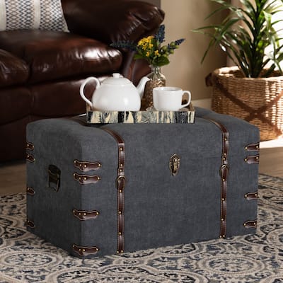 Palma Modern and Contemporary Transitional Storage Trunk Ottoman