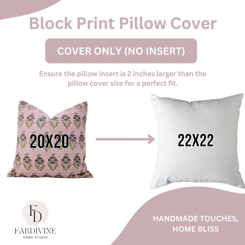 Fabdivine Floral Cushion Cover Viscose Linen for Sustainable Home Gifts Rectangle 14x20 Inch Farmhouse Pillowcase, Mor Mukut