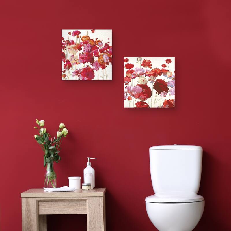 Red Floral Dream I-II by Randy Hibberd Canvas Art Prints