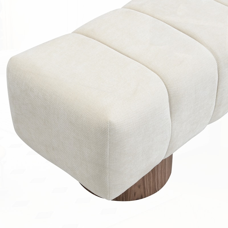 No-Assembly End of Bed Entryway Bench Ottoman for Bedroom Living Room