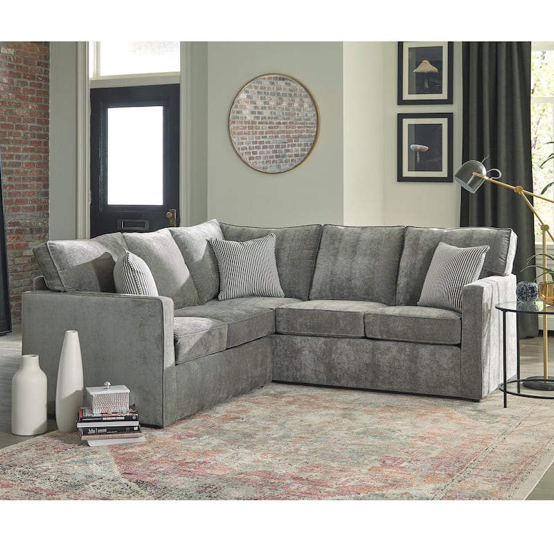 Esty Grey Sectional Sofa Bed with Twin Gel Memory Foam Mattress