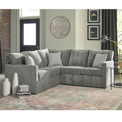Esty Grey Sectional Sofa Bed with Twin Gel Memory Foam Mattress