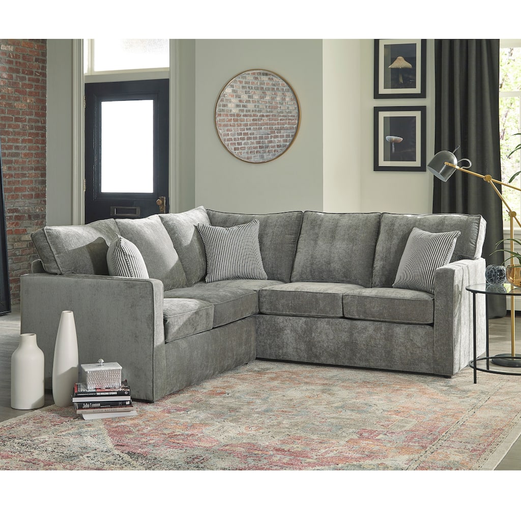 Esty Grey Sectional Sofa Bed with Twin Gel Memory Foam Mattress