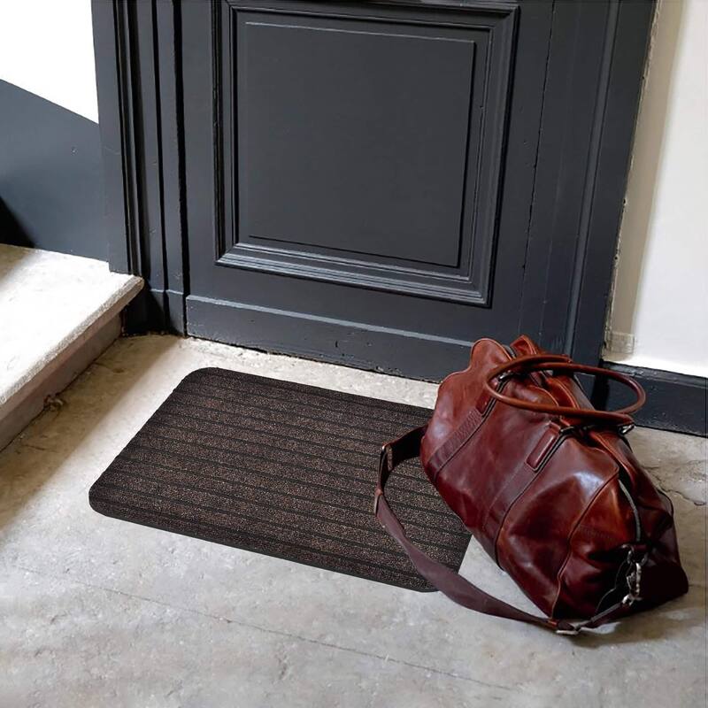 Outdoor Front Door Mat Chloe Polypropylene Latex Rug 24x16 Brown