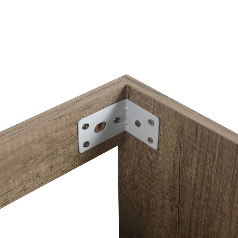 19 inch Plywood Wall Mounted Bathroom Vanity Set in Grey with Integrated Ceramic Sink