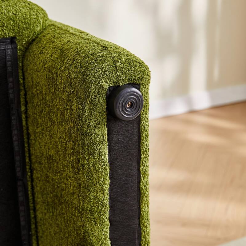 Accent Chair, Curved Back Single Armchair, Plush Upholstered