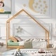 preview thumbnail 2 of 48, Wooden Twin/Full Bed Frames with Roof, Montessori House Shaped Floor Bed for Kids Girls Boys, Sturdy Framework, Easy Assembly