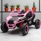 preview thumbnail 15 of 33, 24V Two-Seater Kids Ride-On UTV with Remote Control, Bluetooth, LED Lights, and Four-Wheel Suspension for Kids 3+ Pink