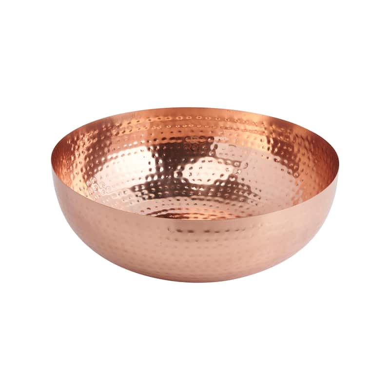 Hammered Metal Bowl with Copper Finish - Gold