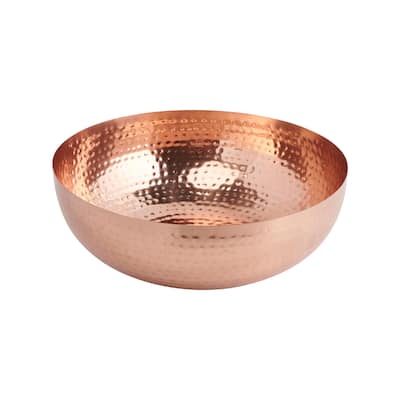 Hammered Metal Bowl with Copper Finish