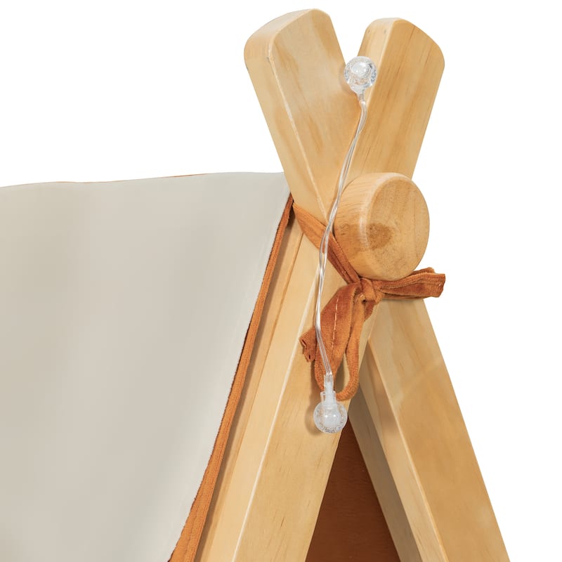 Deer Antler Accents House Bed Tent with Light and Roll-Up Curtain Skylight, Low Platform Bed with Detachable Tent and Roof