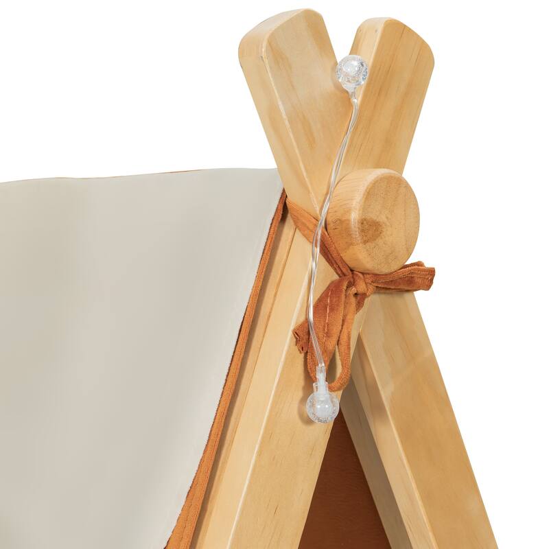 House Bed with Antler Accents Light Tent and Roof Wood Bed Frame