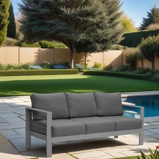 Modern Aluminum Outdoor 3 Seater Sofa with Legs - Bed Bath & Beyond ...