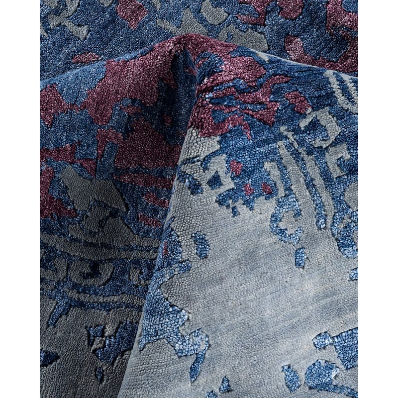 Modern One-of-a-Kind Hand-Knotted Area Rug - Gray, 9' 2" x 11' 10" - 9' 2" x 11' 10"