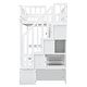 preview thumbnail 13 of 26, Solid Wood Loft Bed with Built-in Desk and LED, Twin Size Frame with Storage Shelves, Cabinets & Storage Staircase for Kids