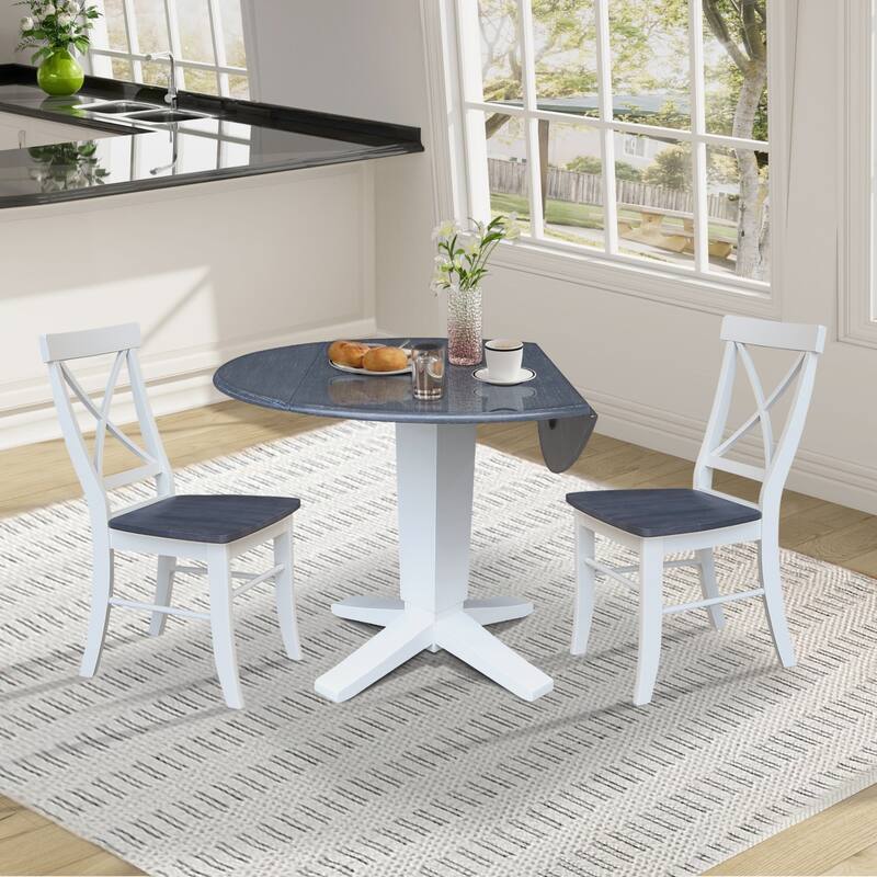 42" Round Drop Leaf Table with Dining Chairs