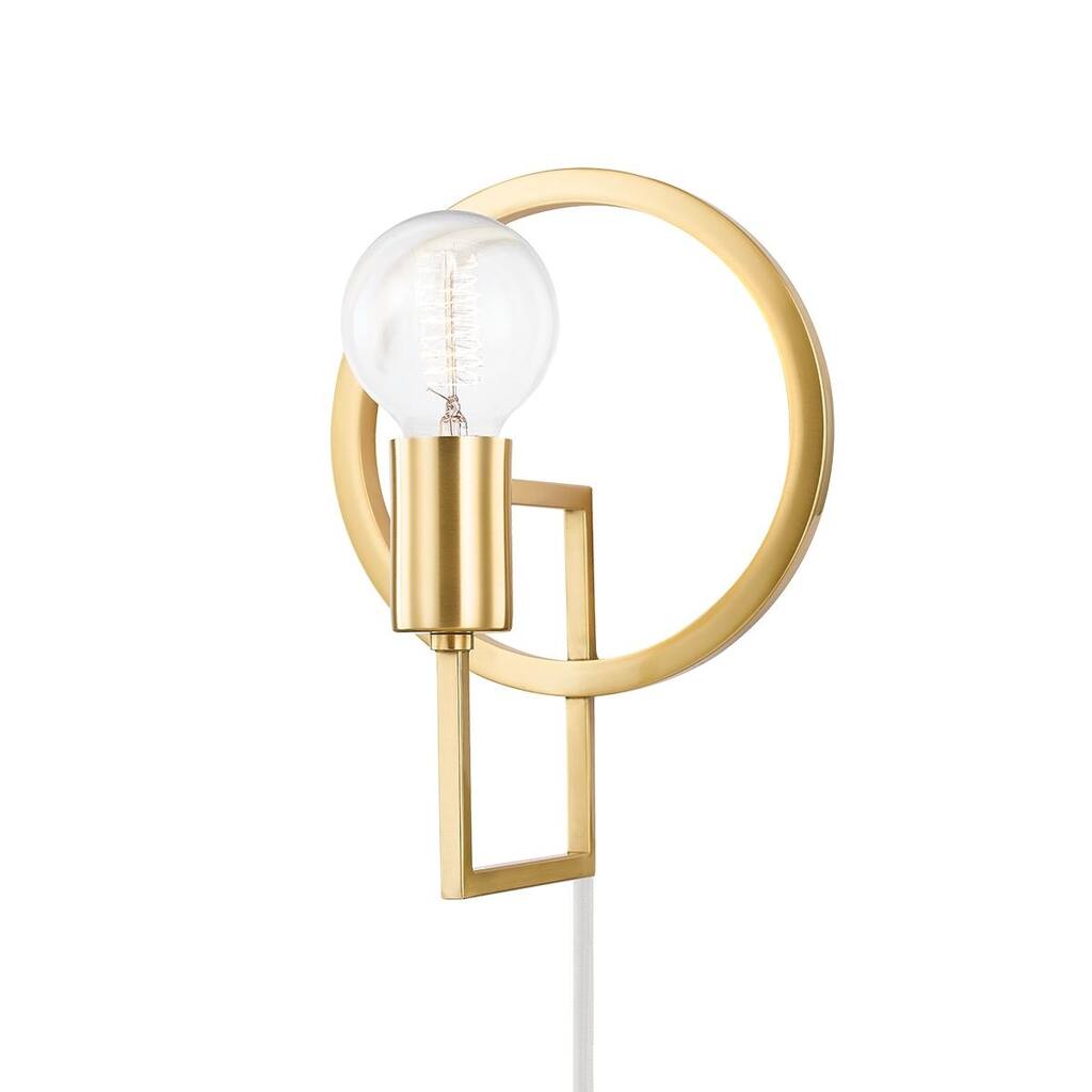 Mitzi By Hudson Valley Tory 1 Light Portable Wall Sconce Aged Brass