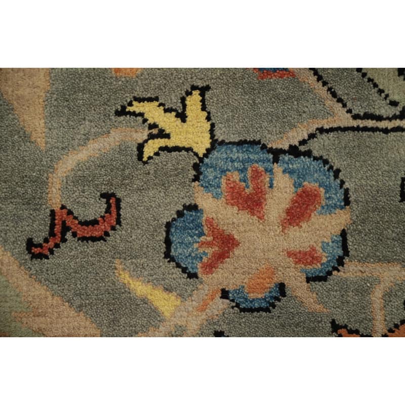 Hand Knotted Oriental 100% Wool Carpet Traditional All-Over Green Ziegler Area Rug - 13' 10'' X 10' 1''