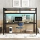 preview thumbnail 2 of 10, Twin XL Size Metal Loft Bed with Power Outlet and LED Lighted, Space-Saving, Noise Reduced
