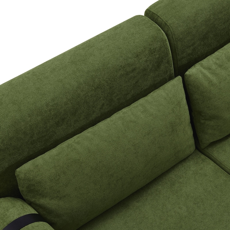 Modern Loveseat Sofa 59" Sofa Couch 2-Seater Sofa with Flexible USB Ports , Unique Cylindrical Armrests for Living Room