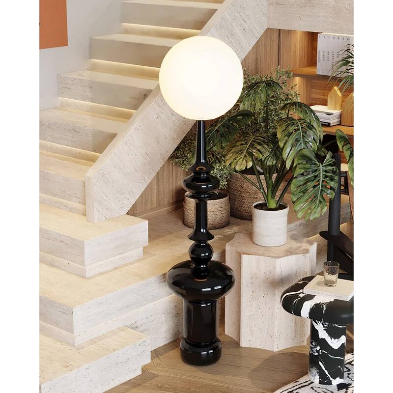Roman Column Floor Lamp - Black