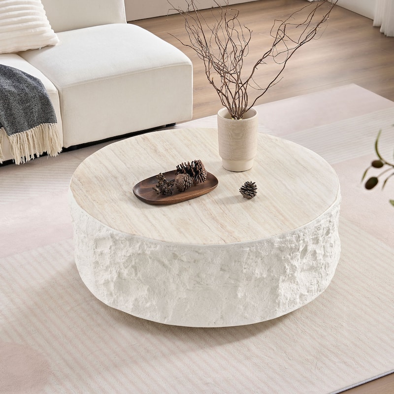GDF Studio - Marwick Modern Round Fiberglass Coffee Table