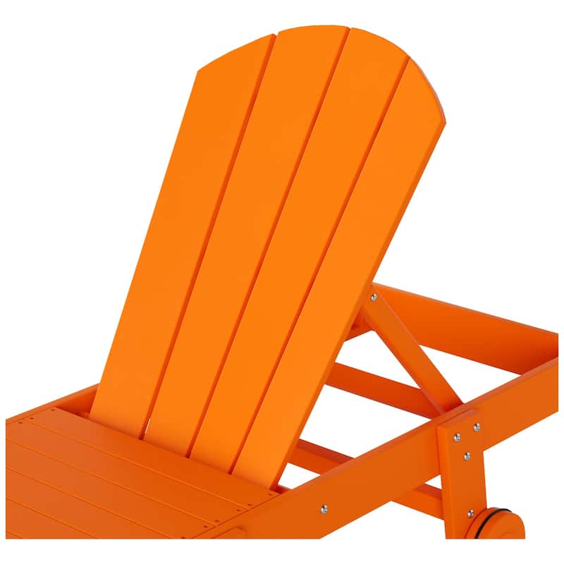 Polytrends Laguna Hdpe All Weather Outdoor Patio Pool Reclining Armless Chaise Lounge With Wheels