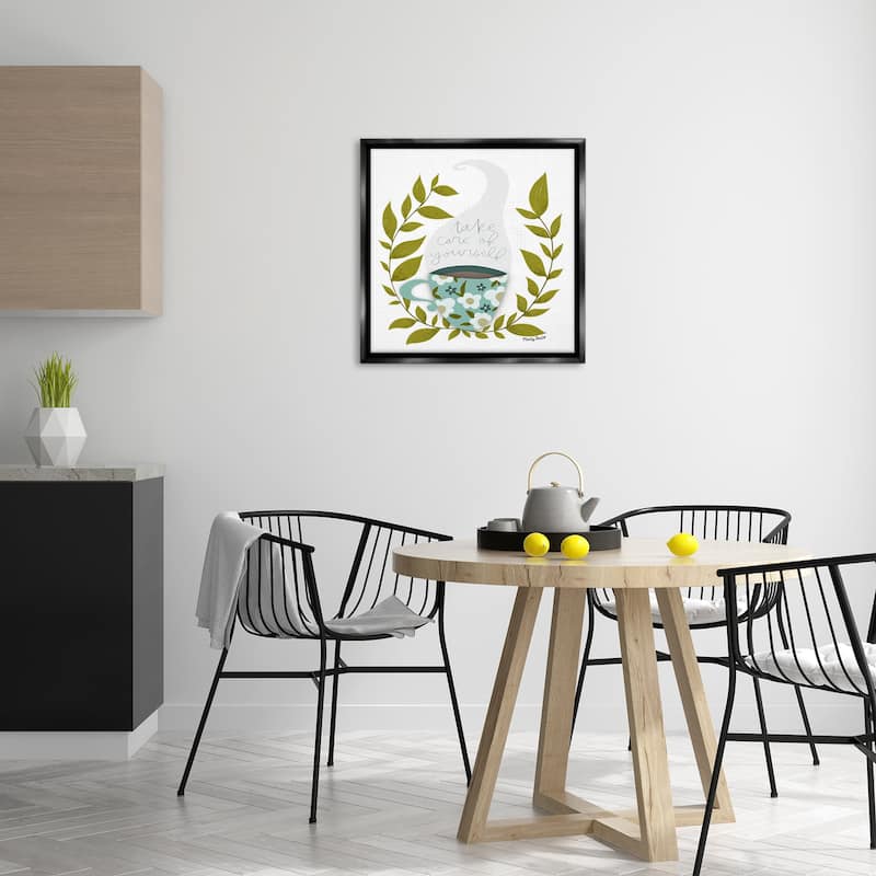 Stupell Take Care with Relaxing Coffee Framed Floater Canvas Wall Art Design By Mandy Ford Art + Illustration