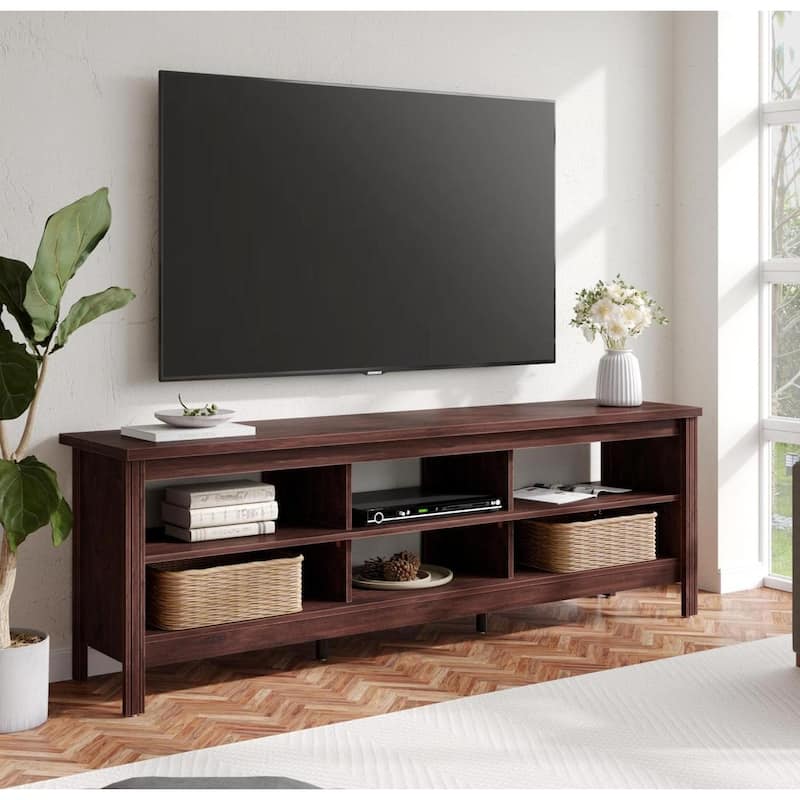 TV Stand for 75 Inch TV, Wood Entertainment Center with Storage, 70"