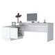 preview thumbnail 6 of 5, 70" Wide L-Shaped Office Desk with Cabinet and Shelves, Freestanding Design