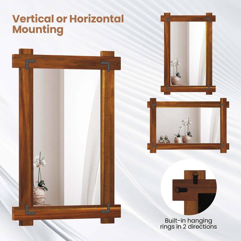 Costway 30 x 20/35 x 24/40 x 28.5 Inch Shatterproof Wall Mirror with