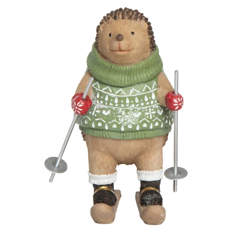 Transpac Resin Fair Isle Critter Figurine Set of 2 Christmas Home Decorations