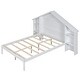preview thumbnail 15 of 17, Wood Platform Bed with House-shaped Storage Headboard and Built-in LED